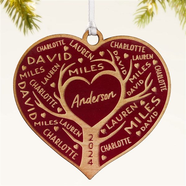 Family Tree of Love Personalized Wood Ornament - 49070