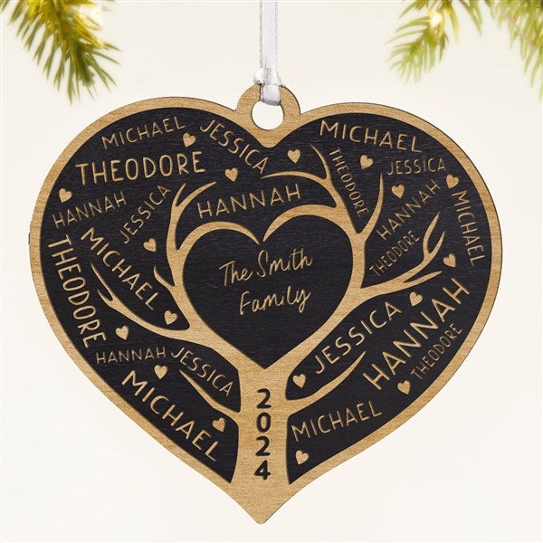 Family Tree of Love Personalized Wood Ornament - 49070