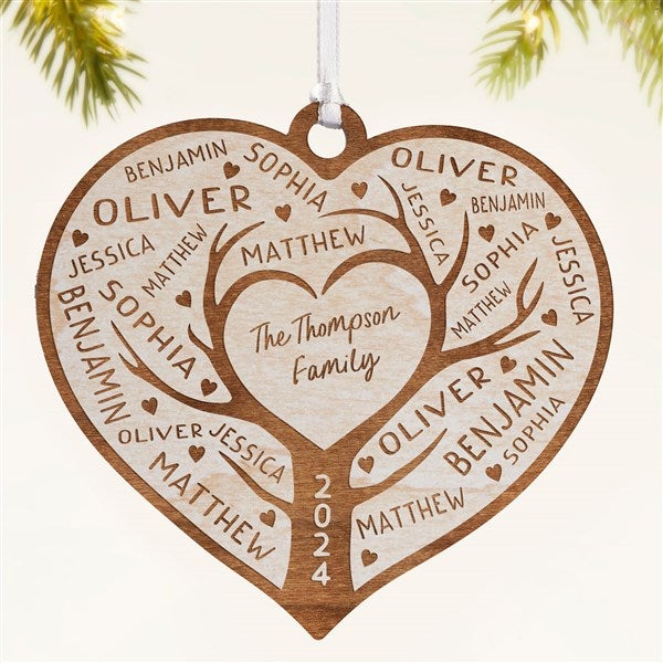 Family Tree of Love Personalized Wood Ornament - 49070