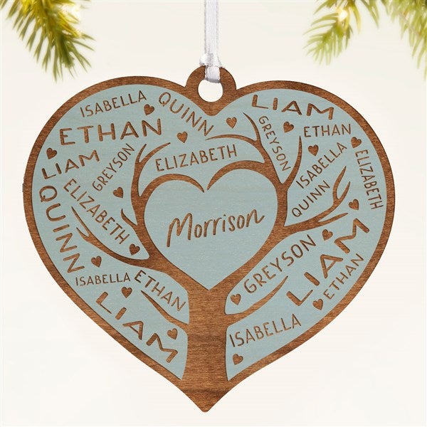 Family Tree of Love Personalized Wood Ornament - 49070