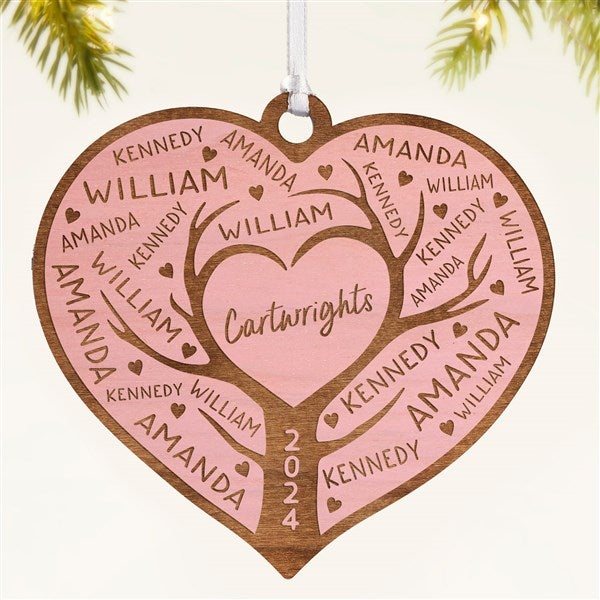 Family Tree of Love Personalized Wood Ornament - 49070