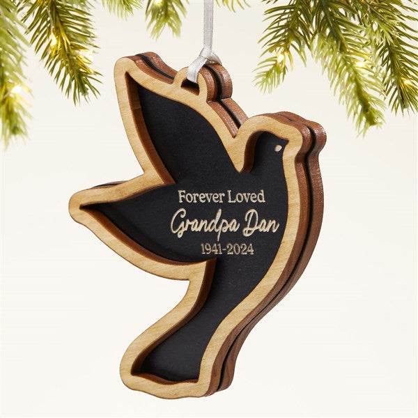 Memorial Dove Personalized 2 Piece Wood Ornament - 49073