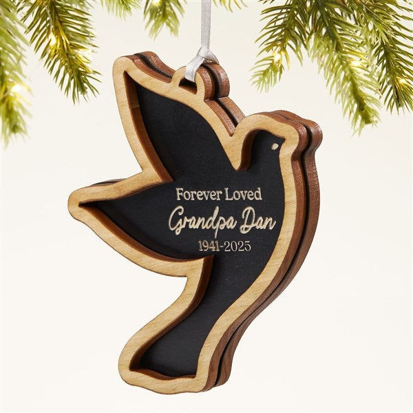 Memorial Dove Personalized 2 Piece Wood Ornament - 49073