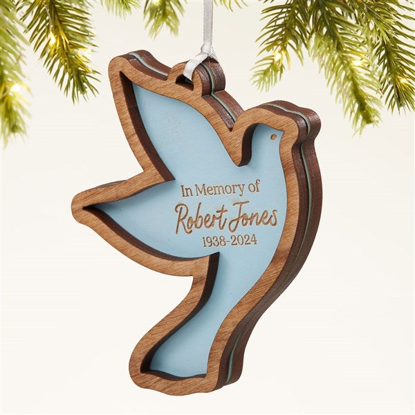 Memorial Dove Personalized 2 Piece Wood Ornament - 49073