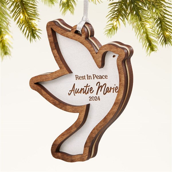 Memorial Dove Personalized 2 Piece Wood Ornament - 49073