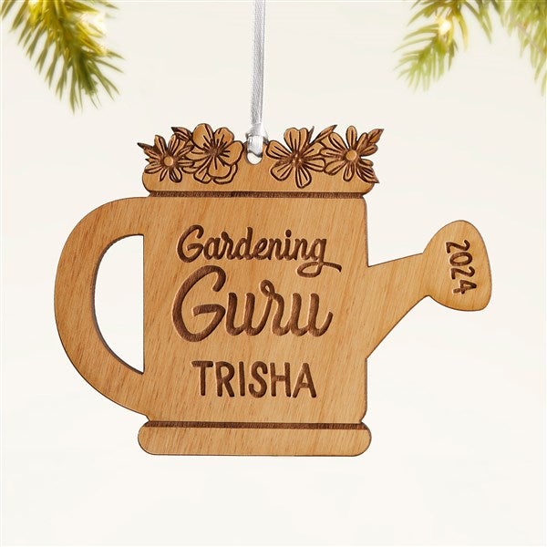 Garden Watering Can Personalized Wood Ornament - 49076