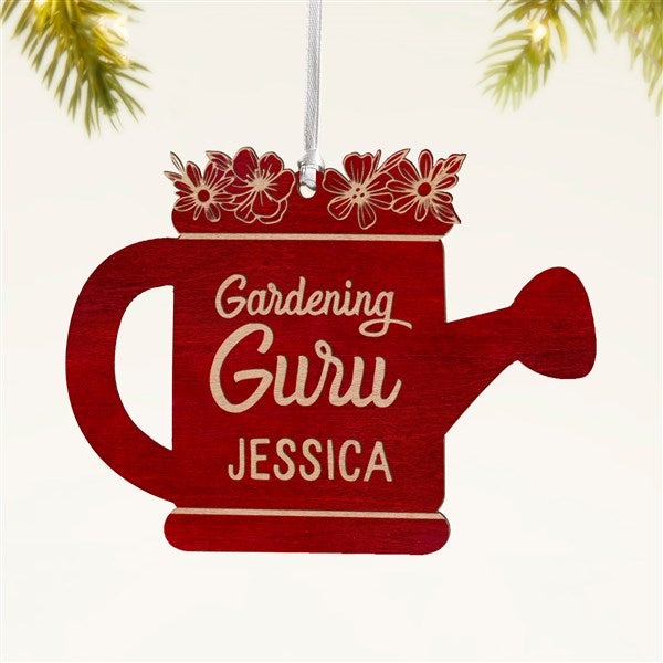 Garden Watering Can Personalized Wood Ornament - 49076