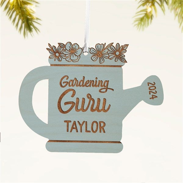 Garden Watering Can Personalized Wood Ornament - 49076