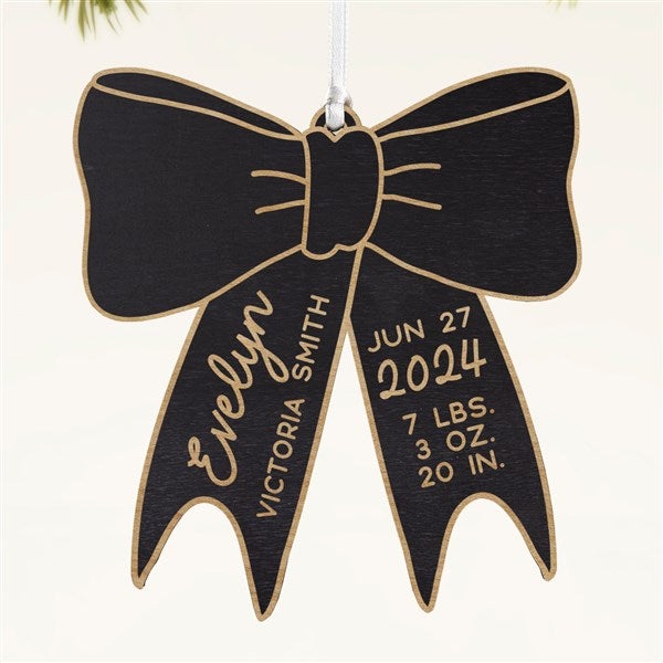 Baby Bow Personalized Wood Ornament - 49082