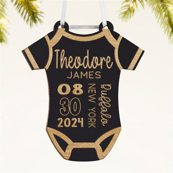 Baby Bodysuit Personalized Wood Ornament - 49083