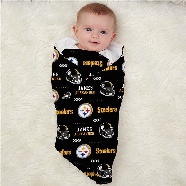 Pittsburgh Steelers Personalized NFL Baby Receiving Blanket