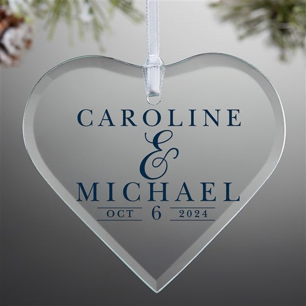 Moody Chic Personalized Heart Glass Ornament - 49157