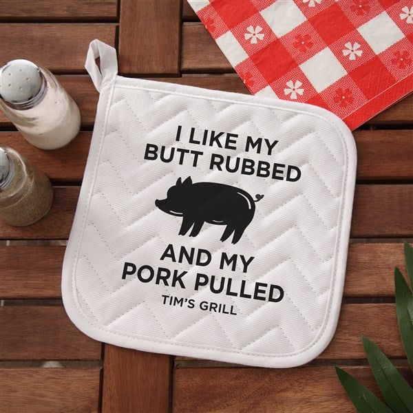 I Like My Pork Pulled Personalized Apron & Potholder - 49216