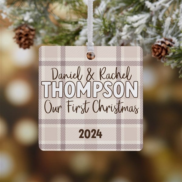 Festive Plaid Personalized Ornament - 49259