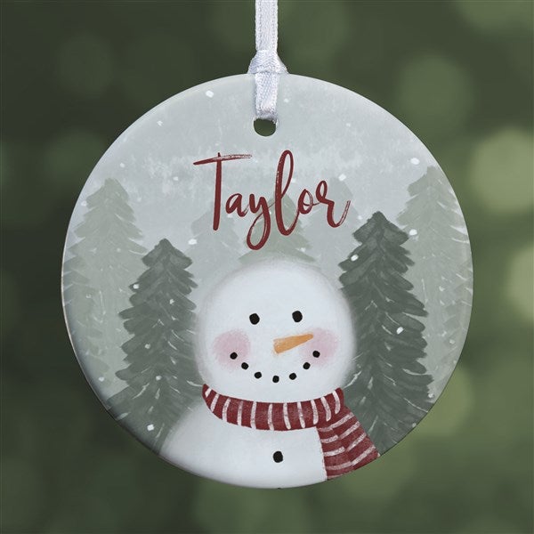 Watercolor Snowman Personalized Ornament - 49261