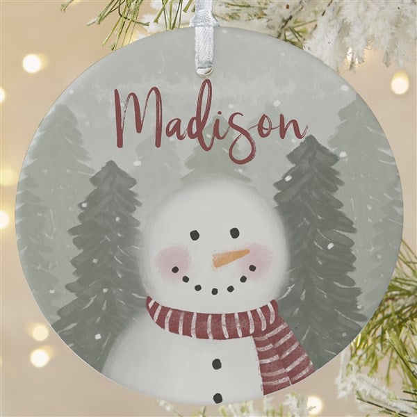 Watercolor Snowman Personalized Ornament - 49261