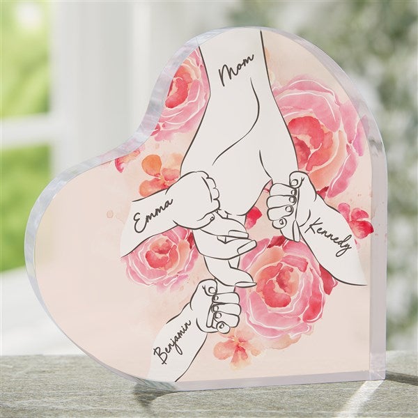 Mother's Loving Hand Personalized Colored Heart Keepsake  - 49274