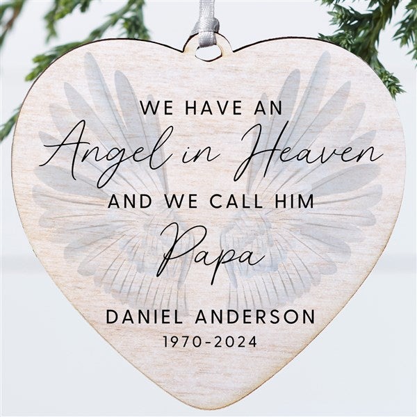 Angel In Heaven Personalized Heart Ornament - 49276