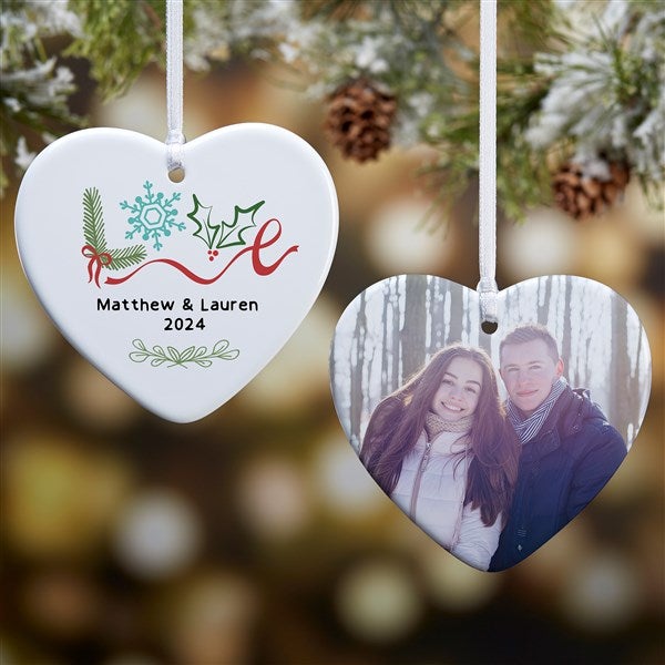 Frosted Love Personalized Heart Ornament - 49277