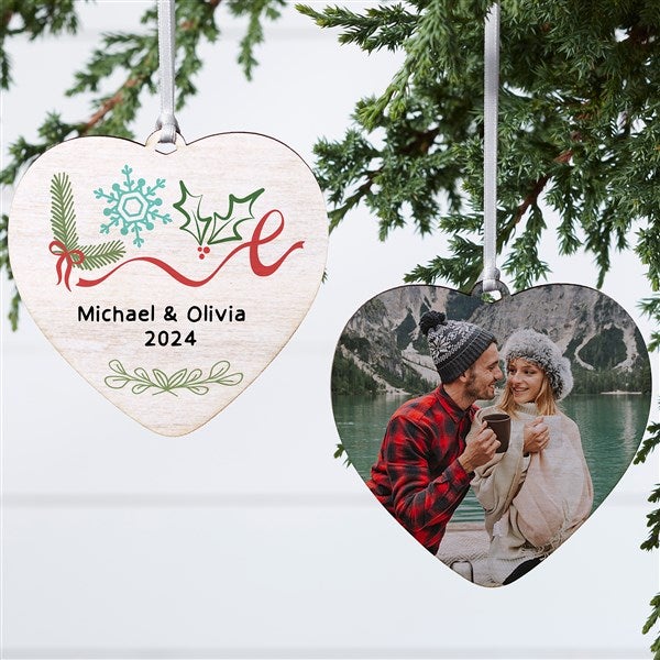 Frosted Love Personalized Heart Ornament - 49277