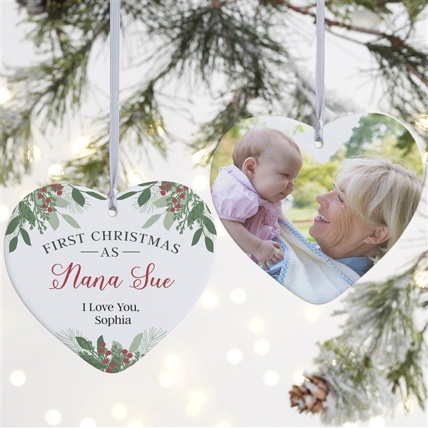 1st Christmas As Grandparents Personalized Heart Ornament - 49278