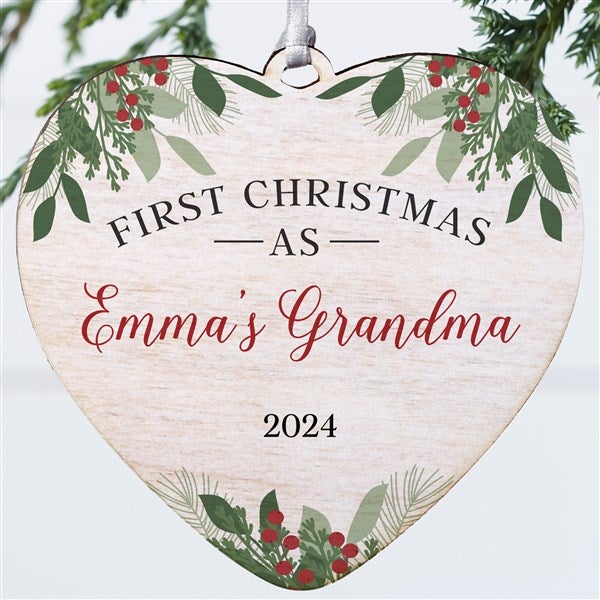 1st Christmas As Grandparents Personalized Heart Ornament - 49278