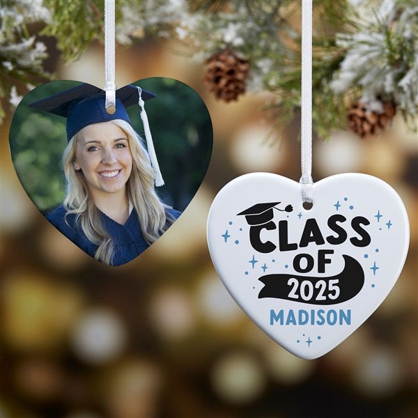 Shining Achievement Personalized Graduation Heart Ornament - 49279