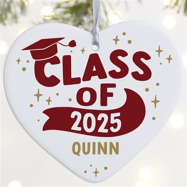 Shining Achievement Personalized Graduation Heart Ornament - 49279