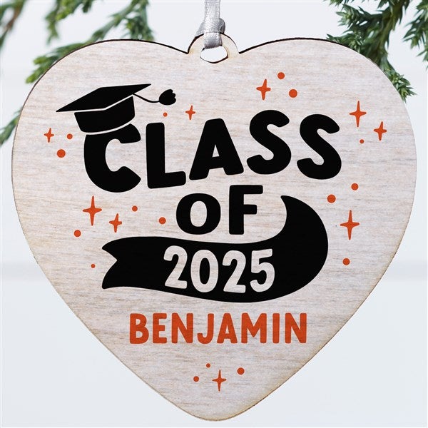 Shining Achievement Personalized Graduation Heart Ornament - 49279