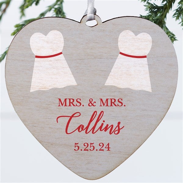 Dressed For Love Personalized Wedding Heart Ornament - 49281