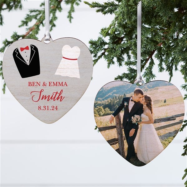 Dressed For Love Personalized Wedding Heart Ornament - 49281