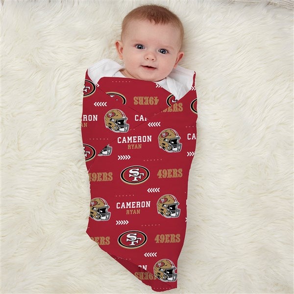 NFL San Francisco 49ers Personalized Baby Hat & Receiving Blanket Set  - 49284