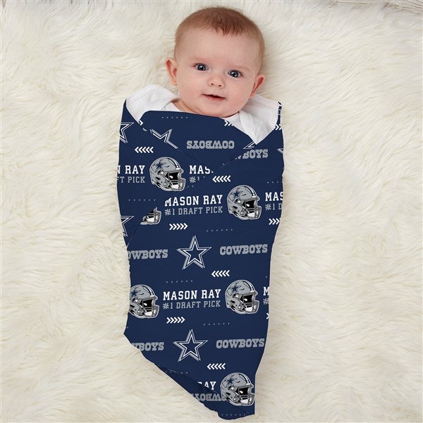 Dallas Cowboys Personalized NFL Baby Receiving Blanket