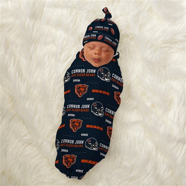 NFL Chicago Bears Personalized Baby Hat & Receiving Blanket Set  - 49298