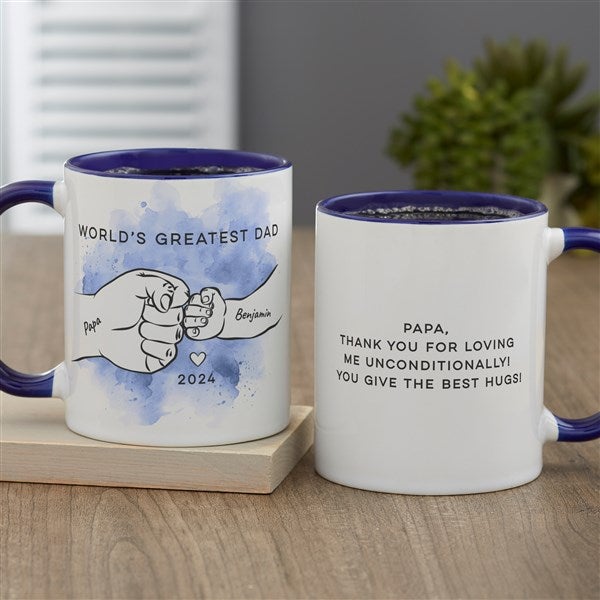 First Father's Day Fist Bump Personalized Coffee Mugs  - 49357
