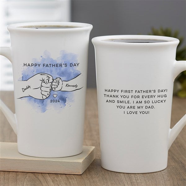 First Father's Day Fist Bump Personalized Coffee Mugs  - 49357