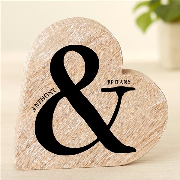 You & I Personalized Wood Heart Keepsake Gift - 49437