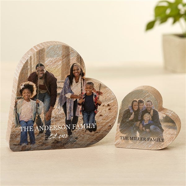 Photo & Message Personalized Wooden Hearts - 49440