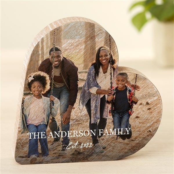 Photo & Message Personalized Wooden Hearts - 49440