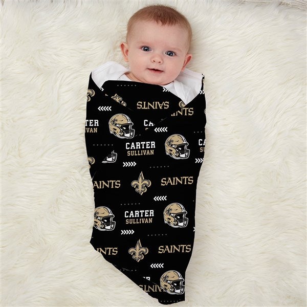 NFL New Orleans Saints Personalized Baby Hat & Receiving Blanket Set  - 49454