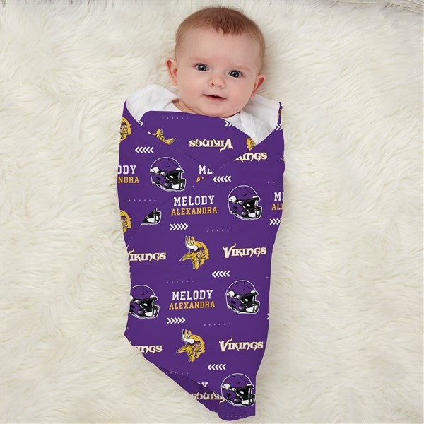 NFL Minnesota Vikings Personalized Baby Hat & Receiving Blanket Set  - 49455