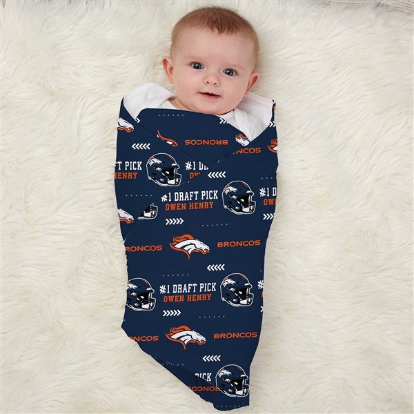 NFL Denver Broncos Personalized Baby Hat & Receiving Blanket Set  - 49464