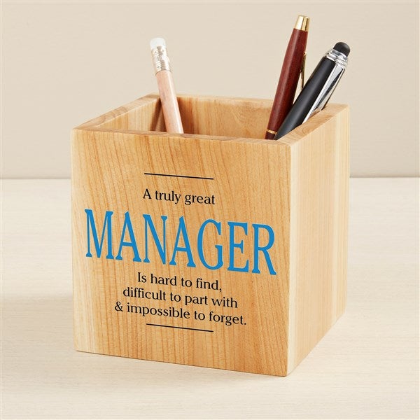 The Boss Personalized Wooden Pencil Holder - 49470