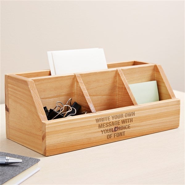 Write Your Own Engraved Wooden Desk Organizer - 49472