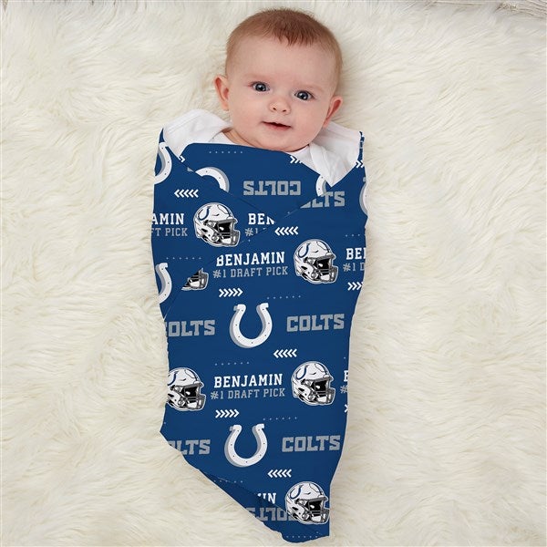 NFL Indianapolis Colts Personalized Baby Hat & Receiving Blanket Set - 49492