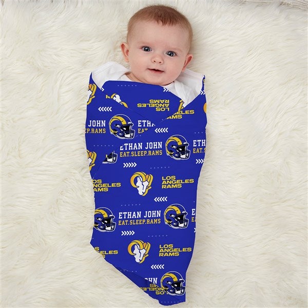 NFL Los Angeles Rams Personalized Baby Hat & Receiving Blanket Set  - 49499