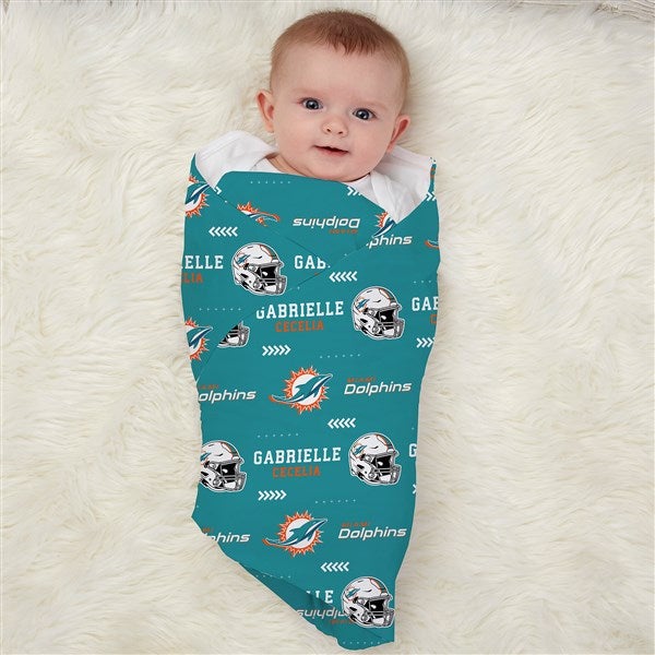 NFL Miami Dolphins Personalized Baby Hat & Receiving Blanket Set  - 49500