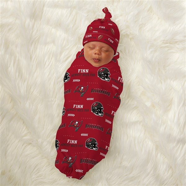 NFL Tampa Bay Buccaneers Personalized Baby Hat & Receiving Blanket Set  - 49503