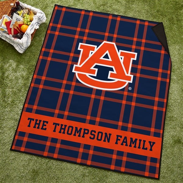 NCAA Auburn Tigers Personalized Plaid Picnic Blanket - 49510