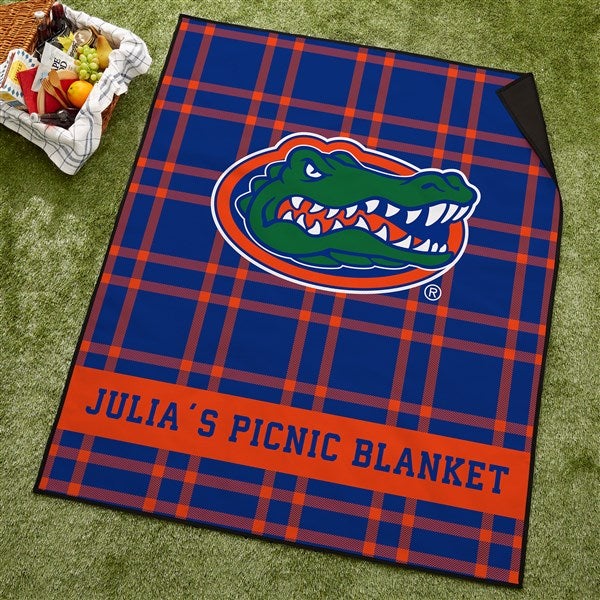 NCAA Florida Gators Personalized Plaid Picnic Blanket - 49515